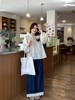 【YW】无忧购韩系chic蕾丝拼接温柔阔腿休闲直筒牛仔裤10070（截单后7天发货) 商品缩略图1