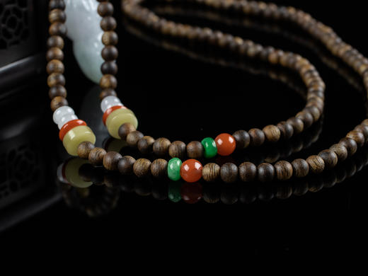 XY0003原创沉香+翡翠花生挂件 商品图7