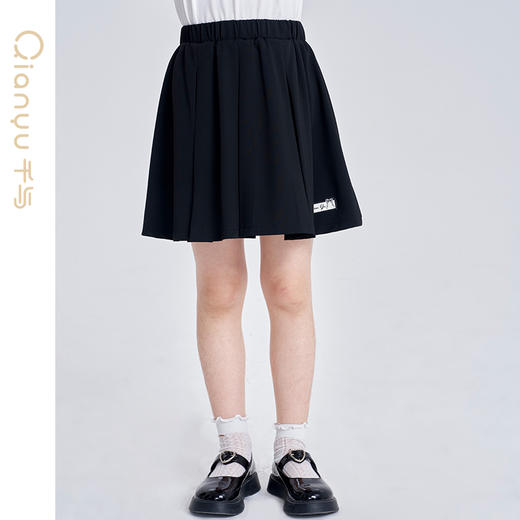 笛莎千与2025夏季新款女童时尚学院风百褶半身裙 商品图1