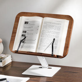 米马杂货 可调节升降阅读书架 桌面楠木实木读书架