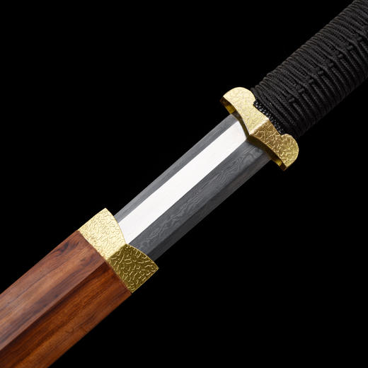 龙鳞汉剑 汉唐宝剑  花纹钢 龙泉沈广隆一体刀剑传统刀剑 未开刃 商品图3