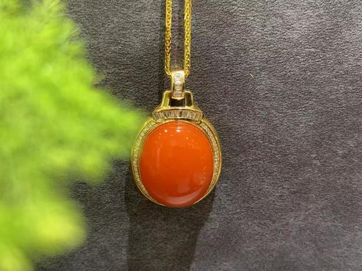 【御珠宫坊】金镶南红吊坠 商品图1