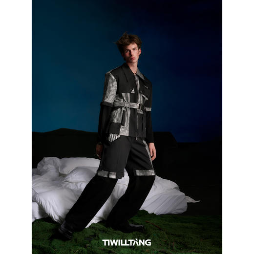 启世录TIWILLTANG“银制渐近”口袋翻折拼接短裤撞色夏季短款裤子 商品图1