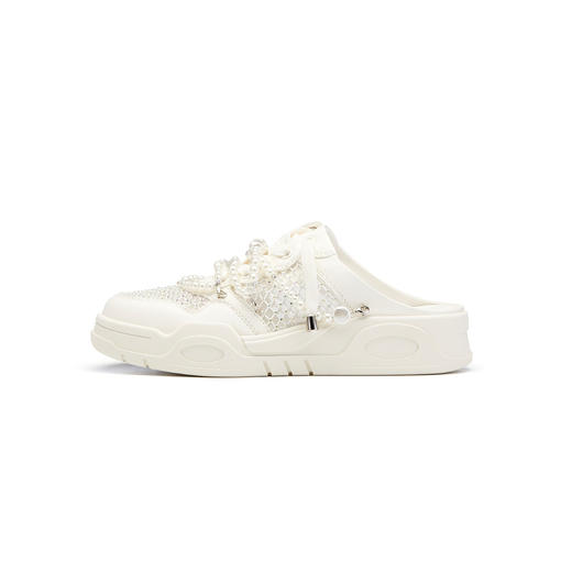 westory真皮厚底增高网面老爹鞋女款2023夏季新款高级感圆头穆勒拖56151 商品图1