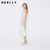 NEELLY纳俪商场同款春新款缎面修身吊带连衣裙女知性优雅显瘦长裙N25034Y04601 商品缩略图0