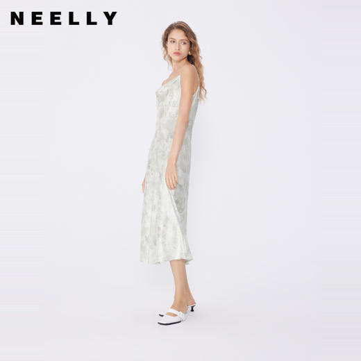 NEELLY纳俪商场同款春新款缎面修身吊带连衣裙女知性优雅显瘦长裙N25034Y04601 商品图0