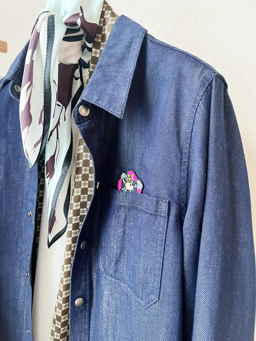 【冲突美学】噢蜜ooomeooo牛仔刺绣衬衫 商品图10