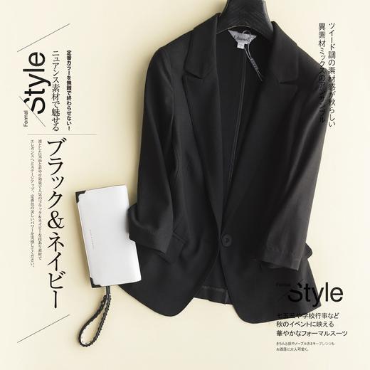 雀说女装天丝亚麻小西装夏七分袖修身显瘦薄外套200斤AL210428 商品图2