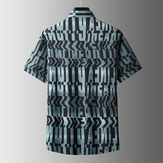 【棉麻】【DDA】大依优型大码花衬衫短袖衬衫翻领衬衣商务休闲透气半袖夏季上衣男士 商品图1