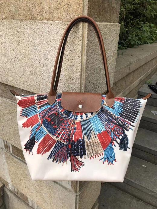 珑骧马赛系列新款缤纷色彩花纹图案手提单肩大容量中号大号托特包妈咪包 商品图1