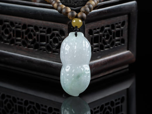 XY0003原创沉香+翡翠花生挂件 商品图2