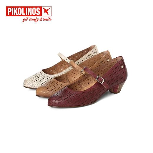 【Pikolinos 】  B3F | 派高雁春季牛皮浅口锥形中跟镂空通勤单鞋PS255636 商品图4