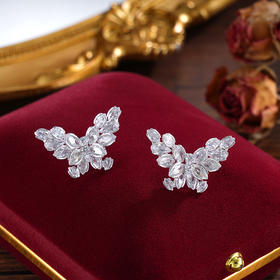 子佩集S925银【霜蝶之灵】耳钉【YEH-2358101】纯银时尚蝴蝶2502