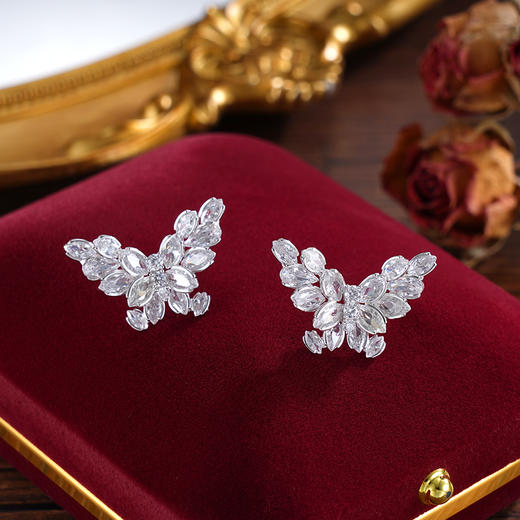 子佩集S925银【霜蝶之灵】耳钉【YEH-2358101】纯银时尚蝴蝶2502 商品图1