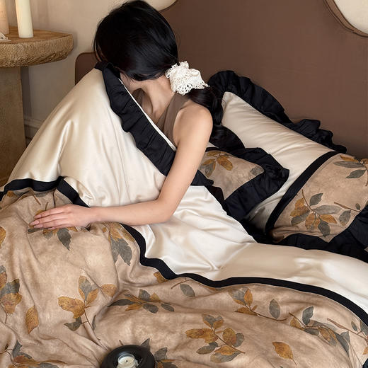 100支轻奢复古北欧风长绒棉活性数码印花四件套 商品图3