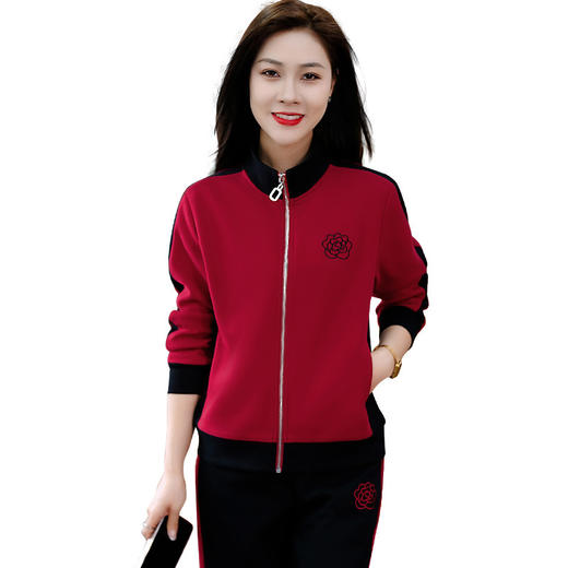 雀说运动套装女士新款立领长袖宽松显瘦外套两件套AL33018 商品图4