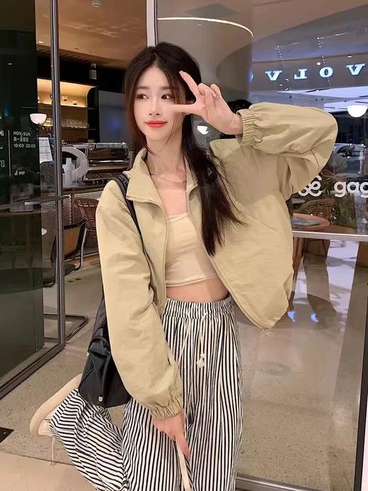 【YW】无忧购【甄选】韩版宽松夹克上衣休闲 拉链立领防晒衣长袖外套YNG8-15（截单后7天发货) 商品图7