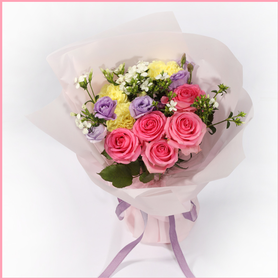 半糖主义丨粉玫瑰混搭花束