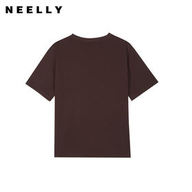 NEELLY纳俪商场同款春新款字母印花短袖T恤女全棉通勤修身上衣N25034T04616
