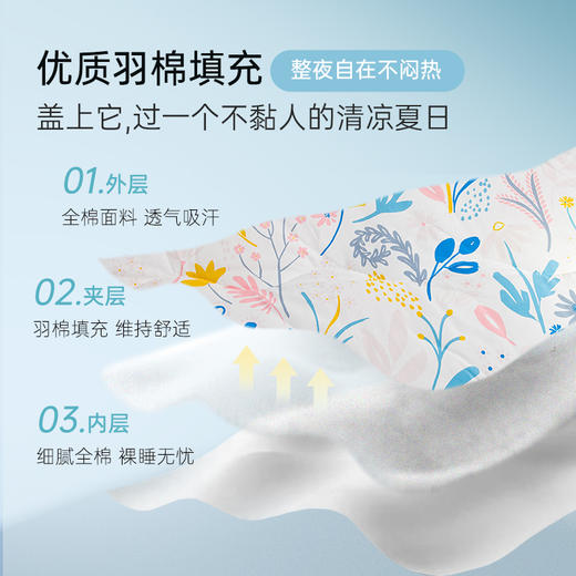 雅芳婷新款全棉可水洗夏薄被田园风被芯夏季空调被透气吸汗夏凉被 商品图2