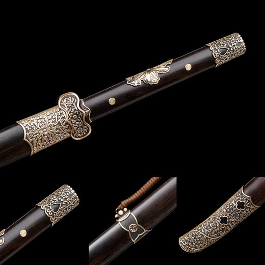 丁白缨 黄铜款 冷兵器刀剑 龙泉沈广隆宝剑一体传统刀剑 未开刃 商品图2