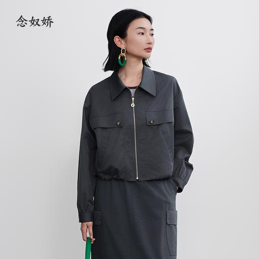 【商场同款】CNJ5373 “miu系夹克”  石墨灰色猎装夹克  短外套 商品图8