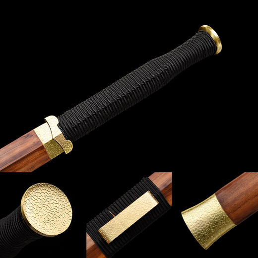 龙鳞汉剑 汉唐宝剑  花纹钢 龙泉沈广隆一体刀剑传统刀剑 未开刃 商品图2