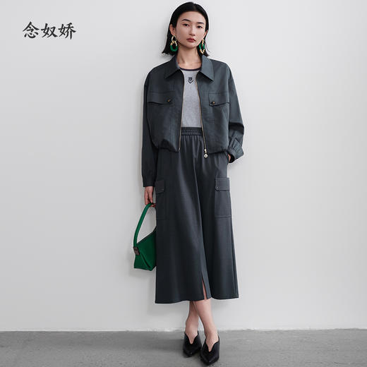 【商场同款】CNJ5373 “miu系夹克”  石墨灰色猎装夹克  短外套 商品图5