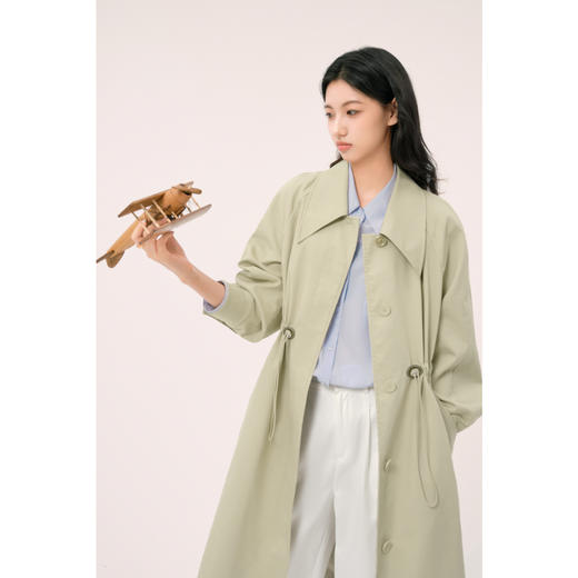 【商场同款】诗凡黎蓝色翻领衬衫2024夏新款衬衣女3F4121101 商品图3