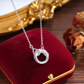 子佩集S925银【莫比乌斯】套链【JHY003-男】纯银时尚项链平安扣圆环2502