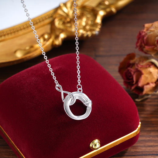 子佩集S925银【莫比乌斯】套链【JHY003-男】纯银时尚项链平安扣圆环2502 商品图1