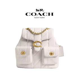 【品牌授权】【礼盒礼袋】COACH蔻驰女士菱格纹绗缝TABBY小香风奥莱双肩包