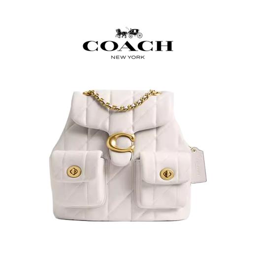 【品牌授权】【礼盒礼袋】COACH蔻驰女士菱格纹绗缝TABBY小香风奥莱双肩包 商品图0
