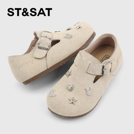 【童鞋】星期六精致钻扣软底勃肯女童小皮鞋SSD1191L33 商品图4