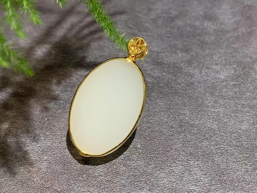 【御珠宫坊】金镶羊脂白玉吊坠 商品图7