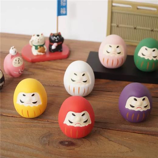 日本达摩陶土无釉开运转运小摆件 商品图0