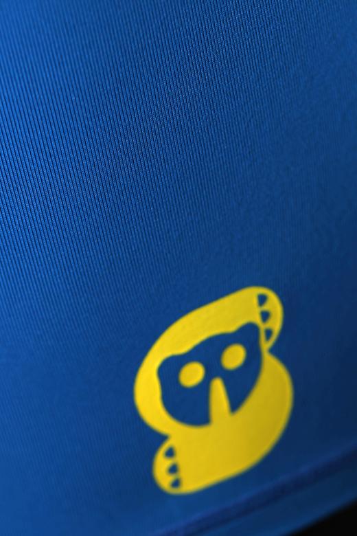 严素运动紧身短裤，蓝黄配色，弹性跑步运动紧身裤，男 / 女款，严素态度 商品图7