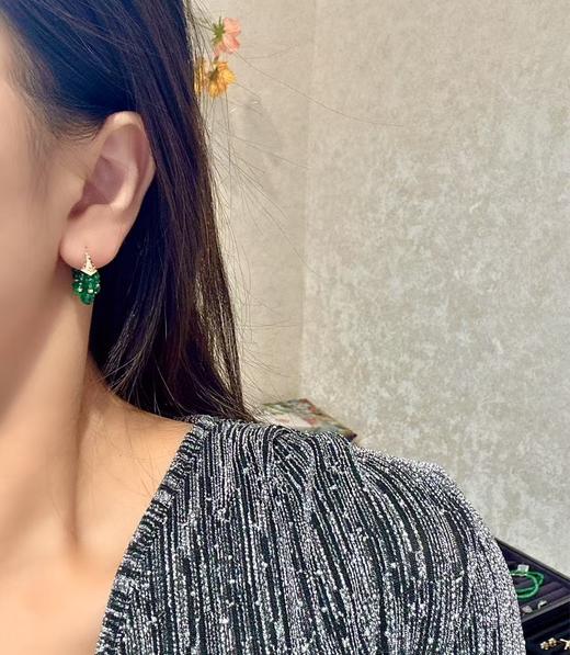 11.45ct祖母绿算盘珠耳坠 商品图3