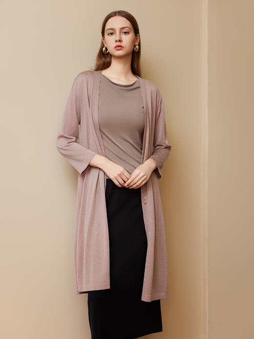 【中长款薄开衫】25年春夏新品女士莱赛尔纤维垂感针织外套 商品图2