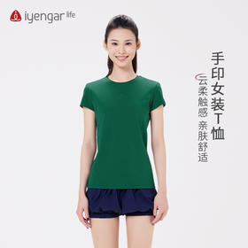 C1191艾扬格 life 手印女装瑜伽短袖T恤基础版型胖瘦都HOLD住  手印刺绣指尖智慧感受体内的能量流动