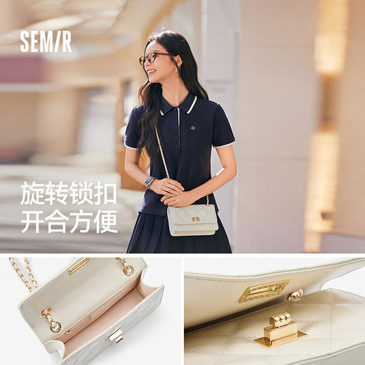 森马小方包女绗缝菱格单肩斜挎包腋下包包2025新款手提包气质经典 商品图1