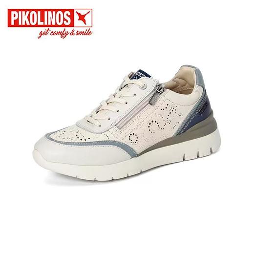 【Pikolinos】  B3F |  派高雁25春季牛皮圆头平底系带拼色休闲鞋PS256713 商品图1