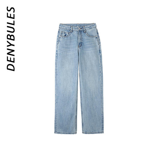 DENYBULES 春夏新款大牌原版修身直筒裤时尚休闲复古宽松水洗 商品图1