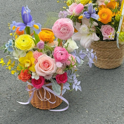 《缤纷女神》多巴胺色系手提花篮，品种随机 商品图2