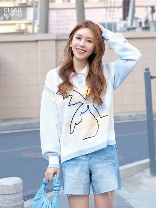 海滩日出针织polo衫 商品图2