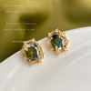 橄榄绿锆石蝴蝶花环耳钉 商品缩略图0
