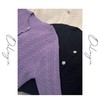 佳佳【紫藤花】麻花开衫百搭圆领针织外套长袖时尚紫色显瘦纯色 商品缩略图1