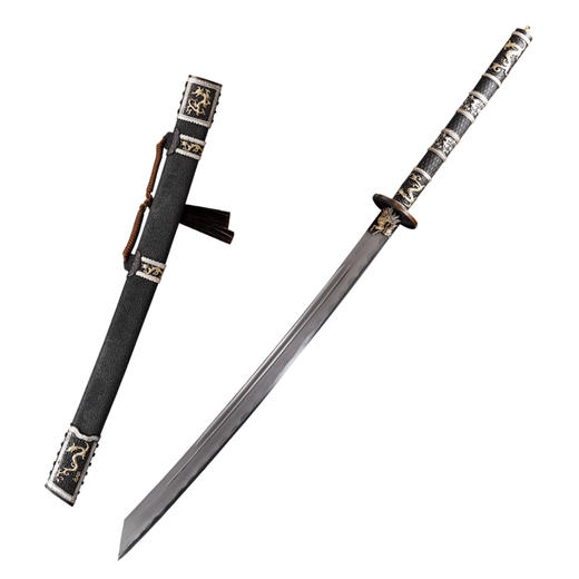 康熙战刀 鱼皮双色 汉唐刀剑龙泉沈广隆一体刀剑传统刀剑 未开刃 商品图5