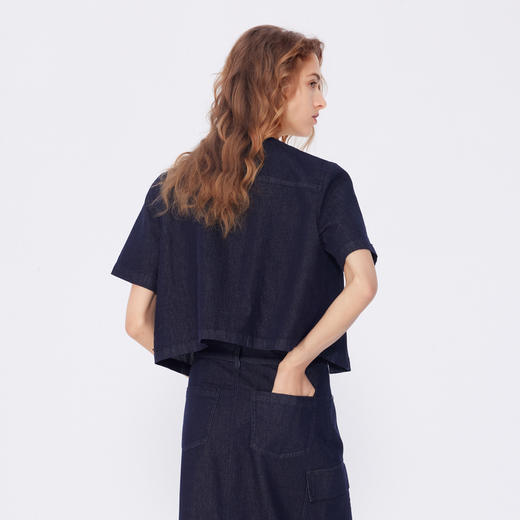 NEELLY纳俪商场同款春季新款圆领修身短款外套女小个子通勤上衣N25034C04608 商品图1