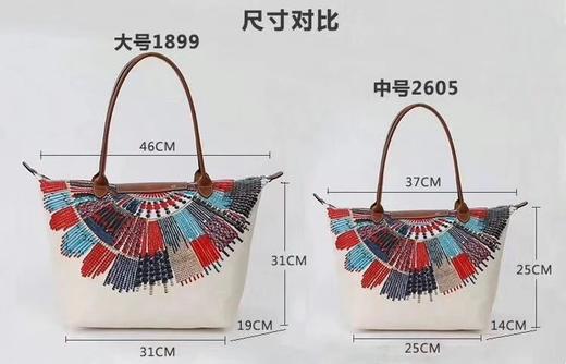 珑骧马赛系列新款缤纷色彩花纹图案手提单肩大容量中号大号托特包妈咪包 商品图9